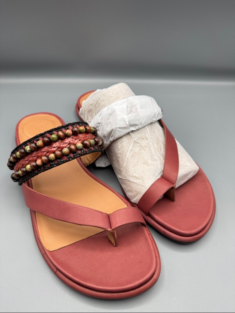 Gentle Souls Women's Lentini Beaded Flat Sandals